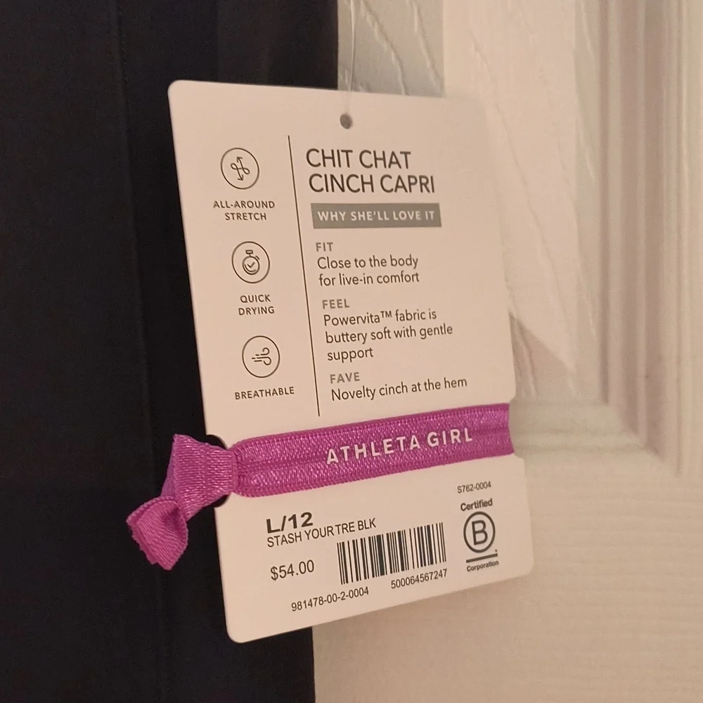 Athleta Girl Chit Chat Cinch Capri Size L 12 NWT